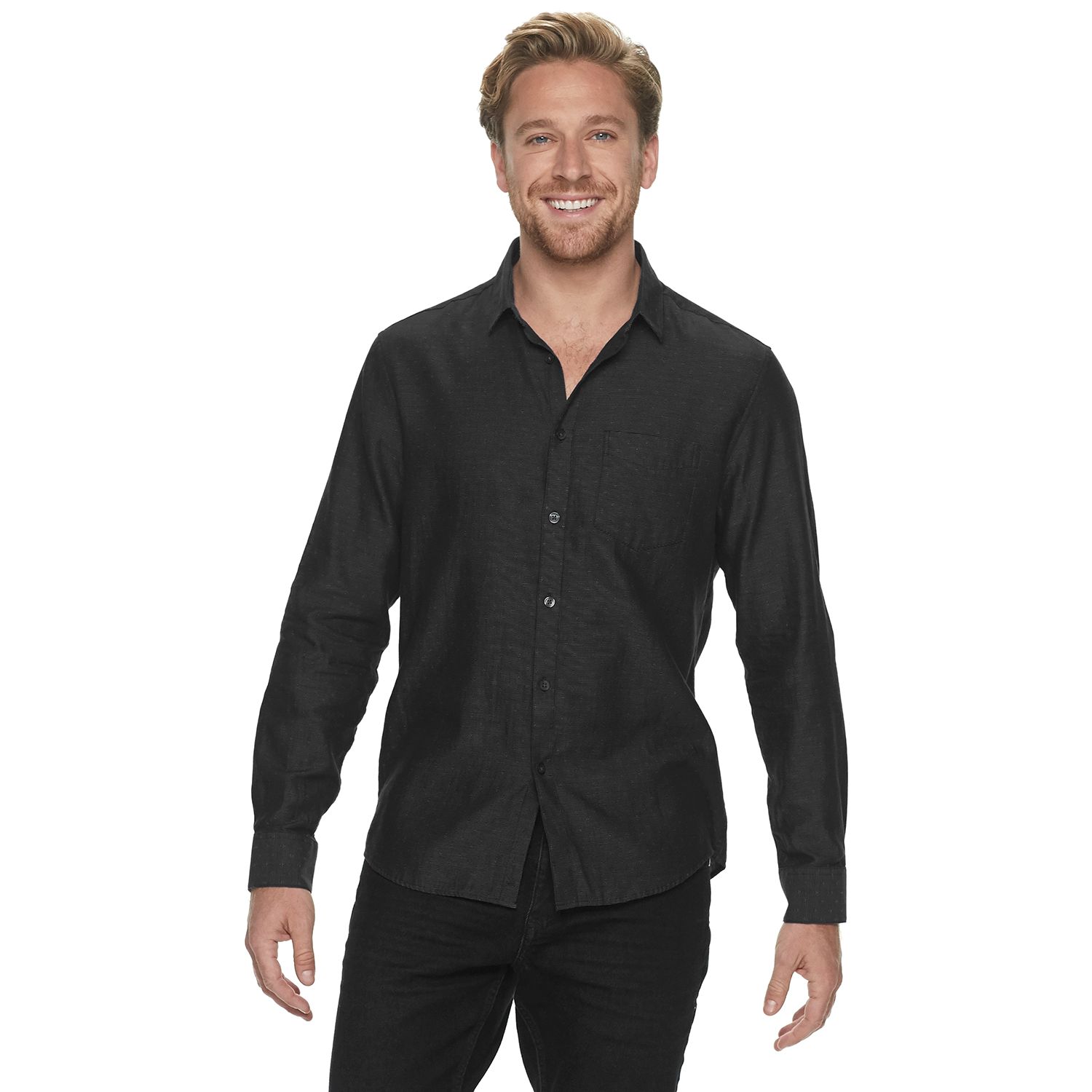 Marc Anthony Slim-Fit Textured Solid Shirt